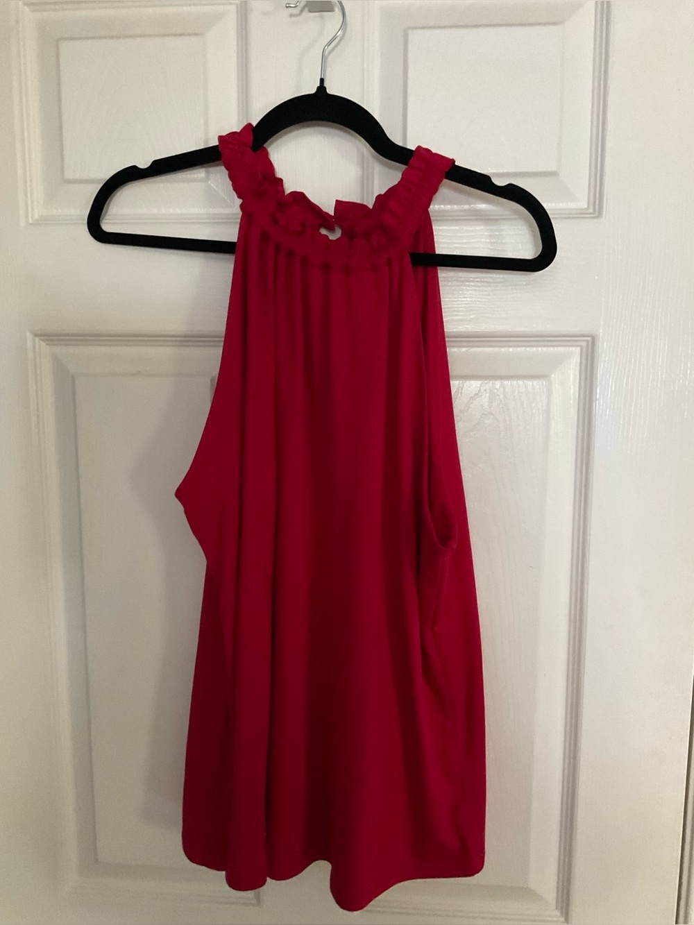bobeau Red Ruffled Halter Tank Top - Picture 3 of 6